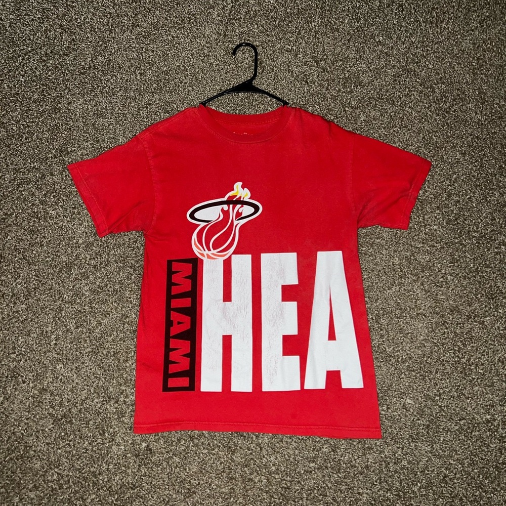 Miami Heat NBA Basketball Vintage OG Red White Black T Shirt